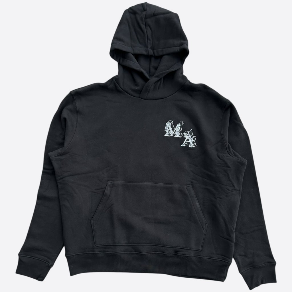 Amiri Black & White Ma Angel Logo Hoodie